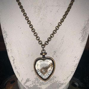 Heart & Key Gold Necklace #009